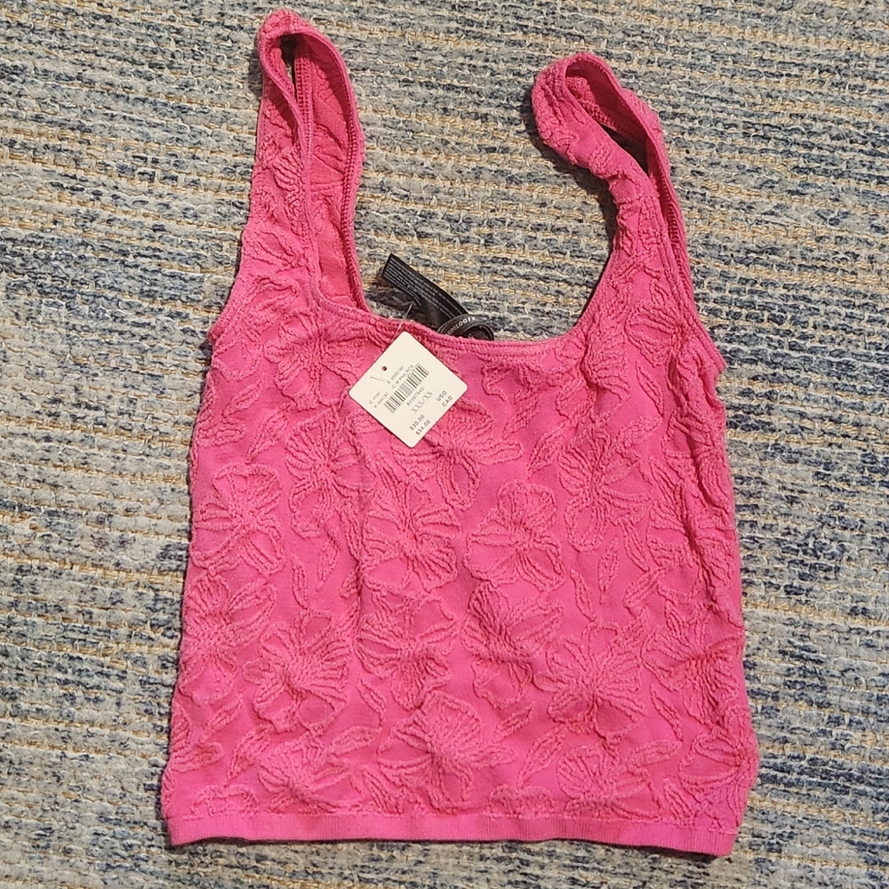 Anthropologie Floral textured crop top